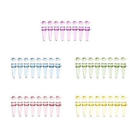 Scientific Specialties UltraFlux Strip Tubes w/ Unattached Caps, 0.2ml, Assorted, 120 Strips/PK 145578